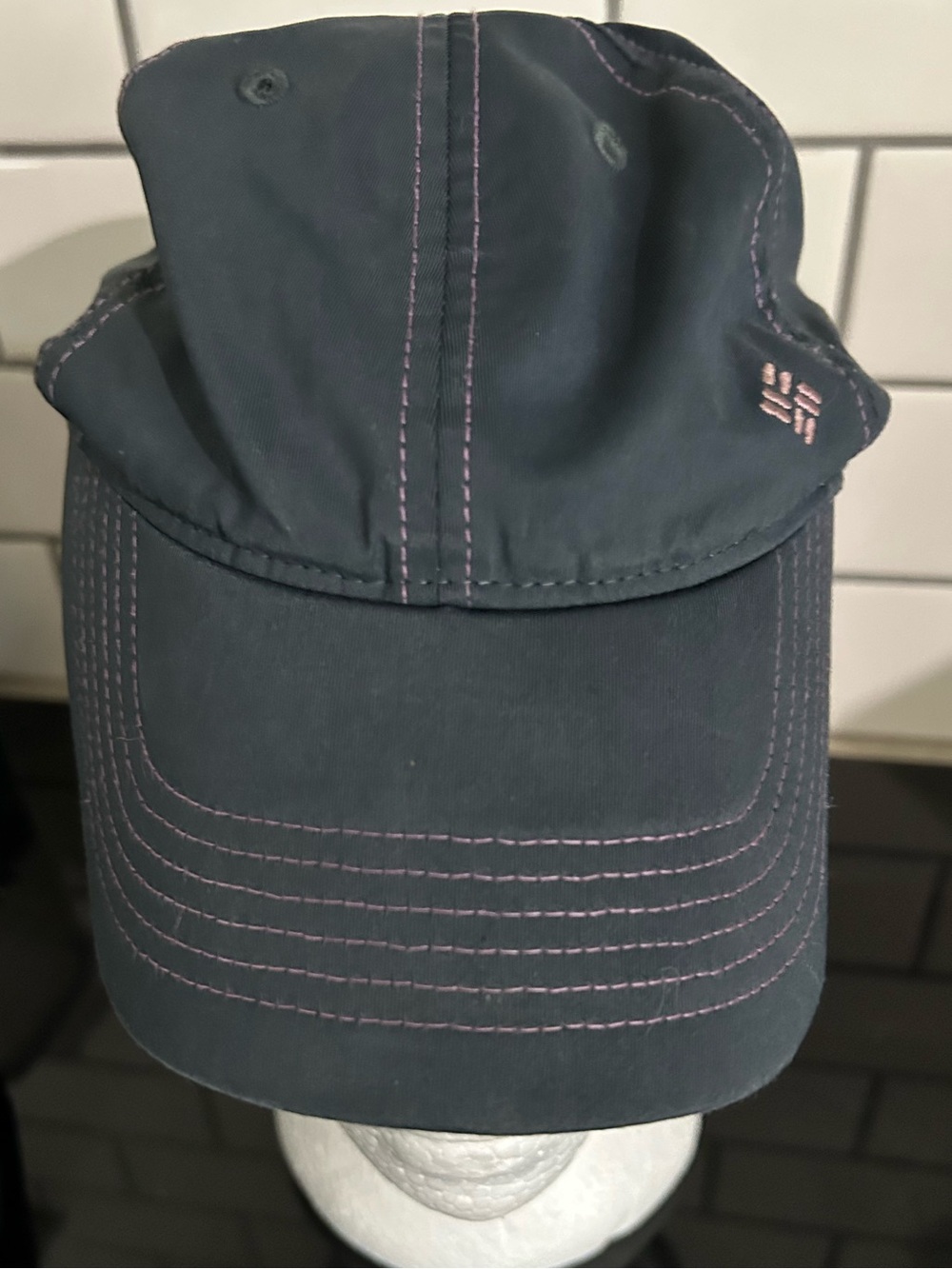 Columbia Navy Cap with Pink Stitching